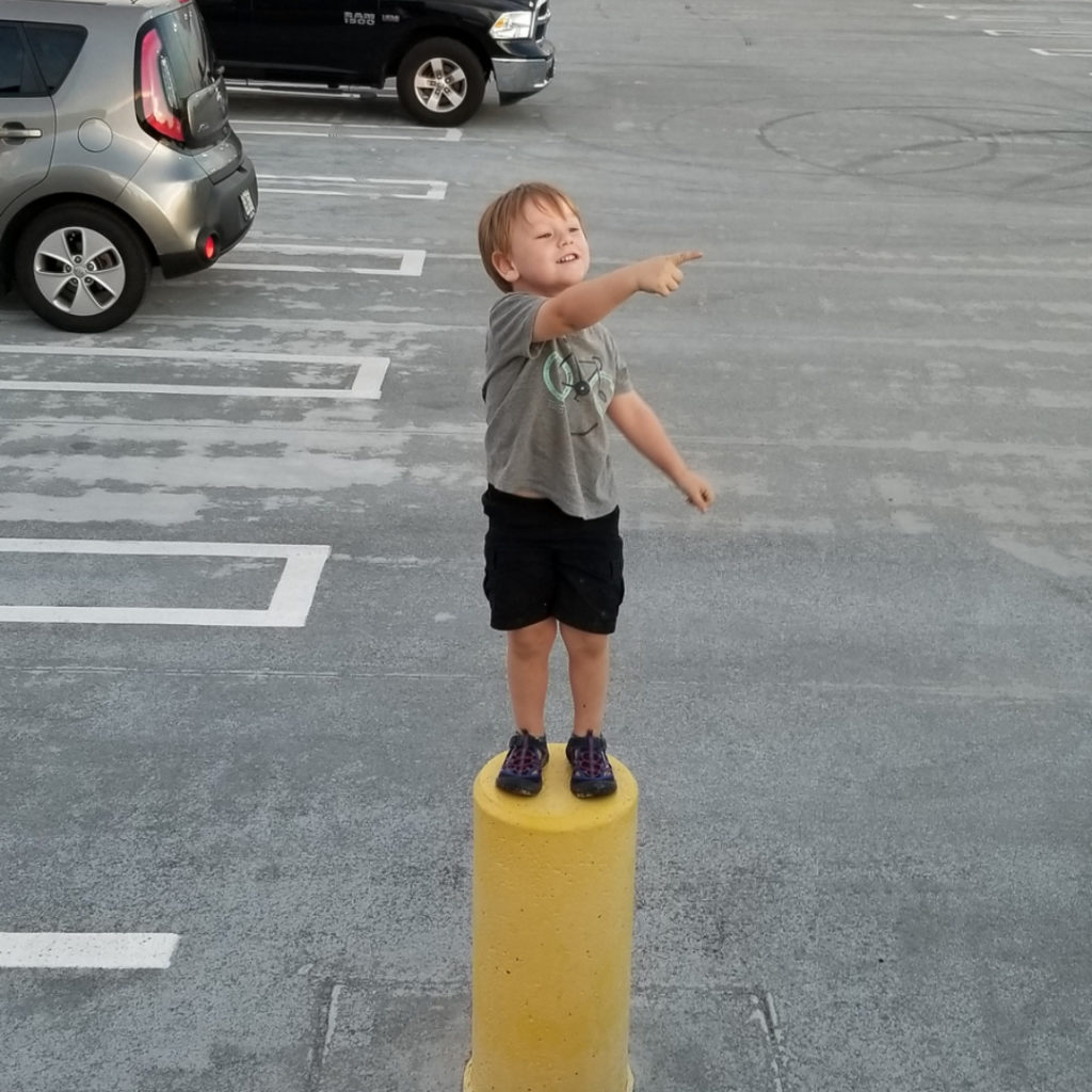 Standing on a pole