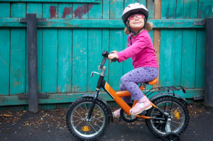 inspiring girl on bicycle