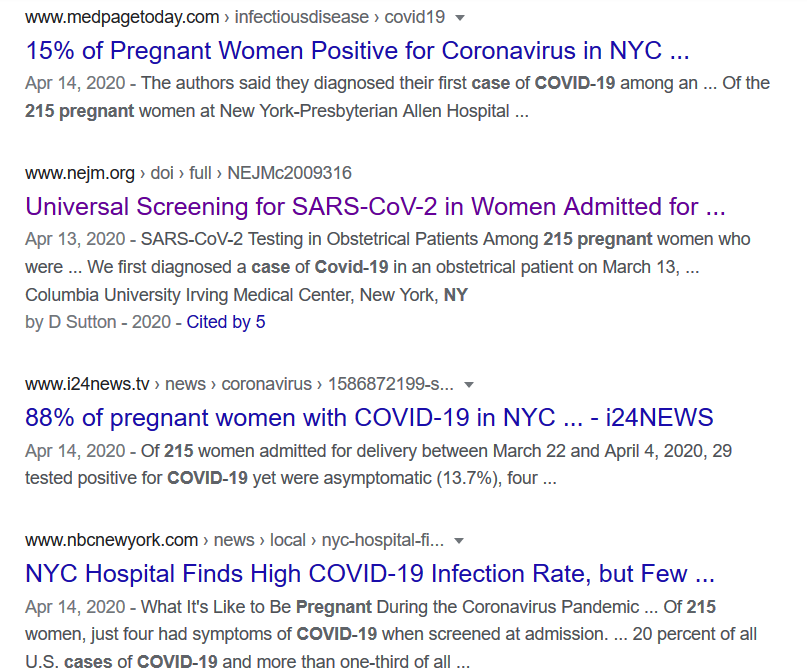 Google NYU Covid Pregnancy